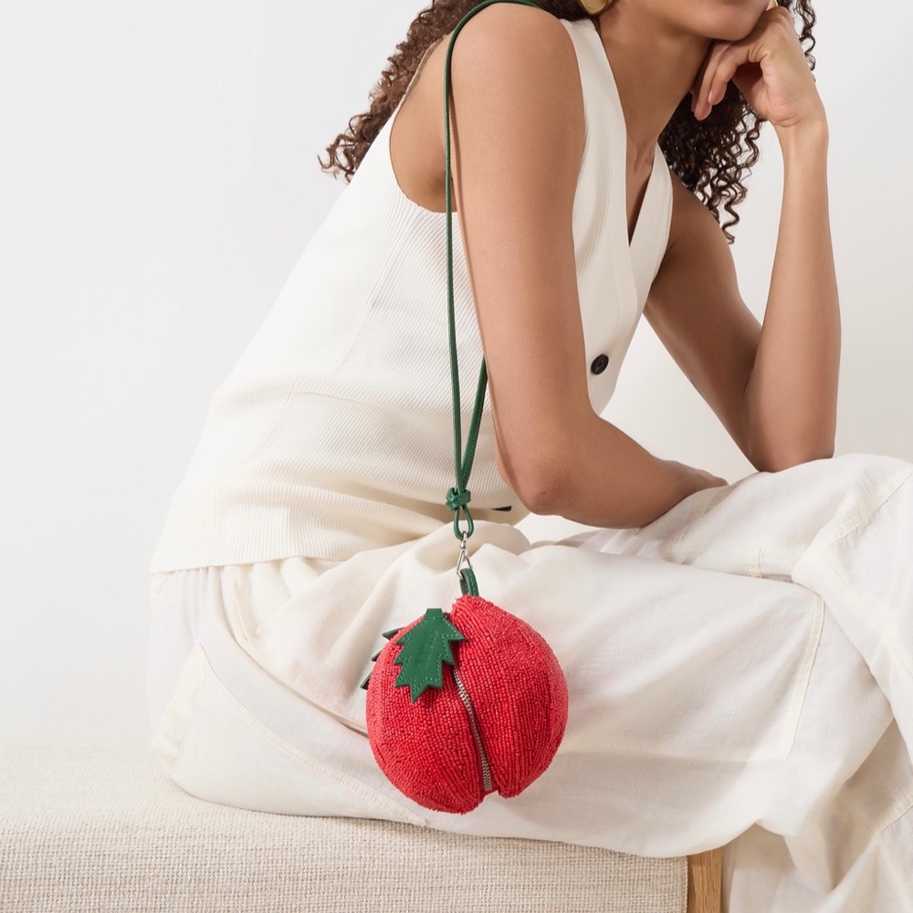 STAUD Campari Tomato Beaded Crossbody Bag - Picture 5 of 14